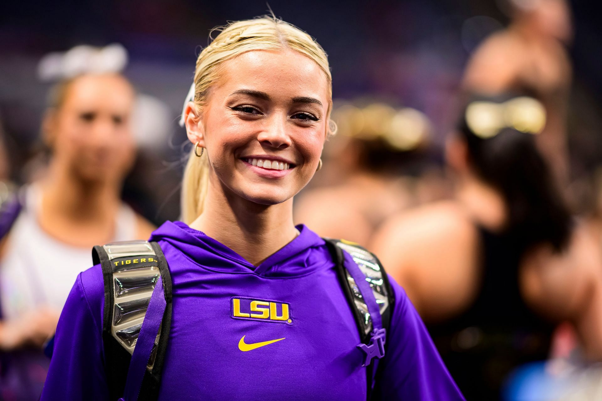 Olivia Dunne during the SEC Women's Gymnastics Championships in Birmingham, Alabama. (Images via Getty)